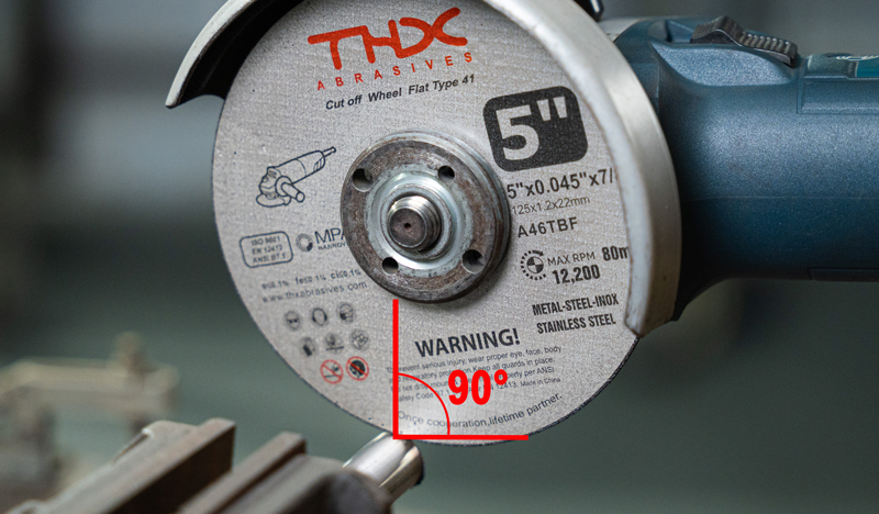 Cutting angle 90 degrees