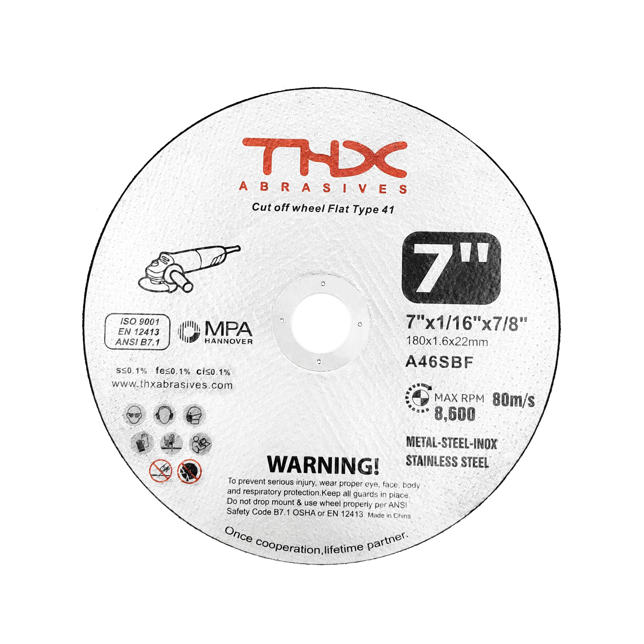 Thx Disc 7”x1/16”x7/8” Cutting Disc | THX Abrasives